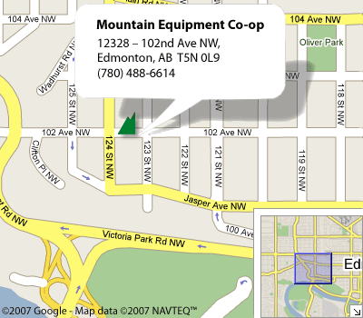 Plan des environs du magasin d'Edmonton