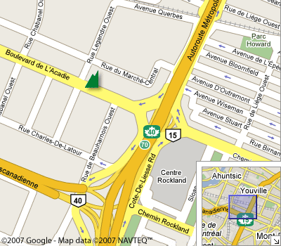 Plan des environs du magasin de Montr&eacute;al