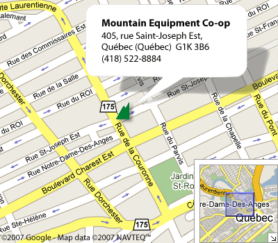 Plan des environs du magasin de Qu&eacute;bec
