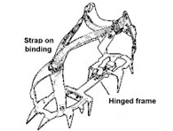 Hinged frame crampon