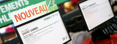 Affichage bilingue en magasin